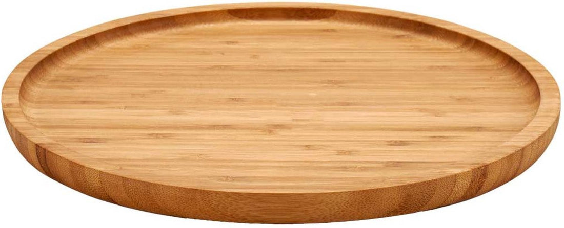 Flat bamboo serving board round 25 cm