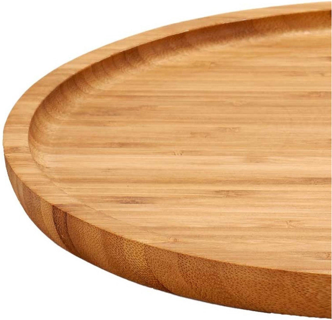 Flat bamboo serving board round 25 cm