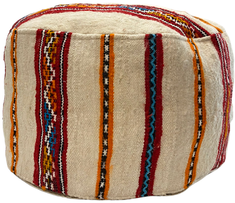 Marokkanischer handgefertigter Kelim-Pouf