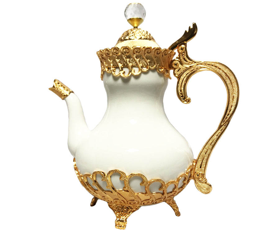 Porzellan Teekanne Gold