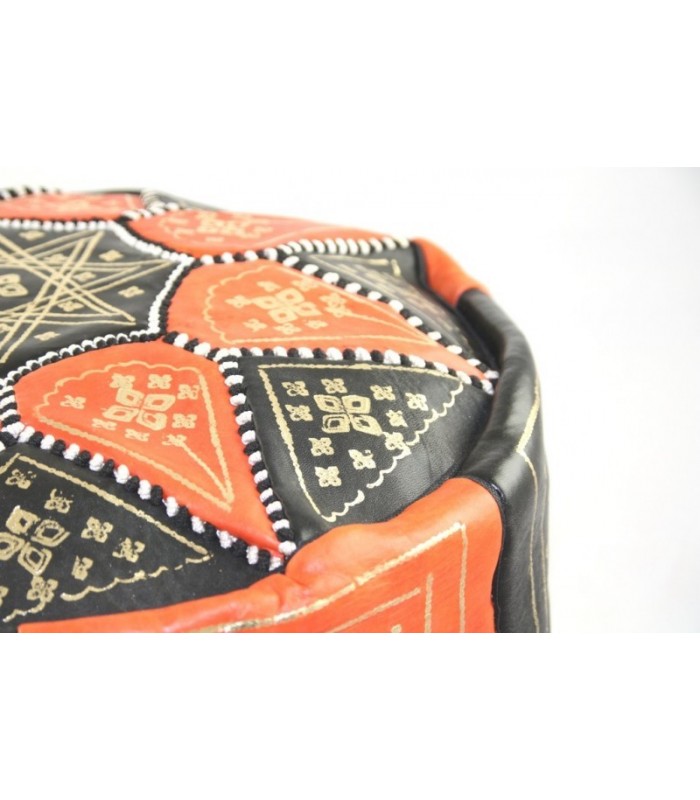 Pouffe orange/black