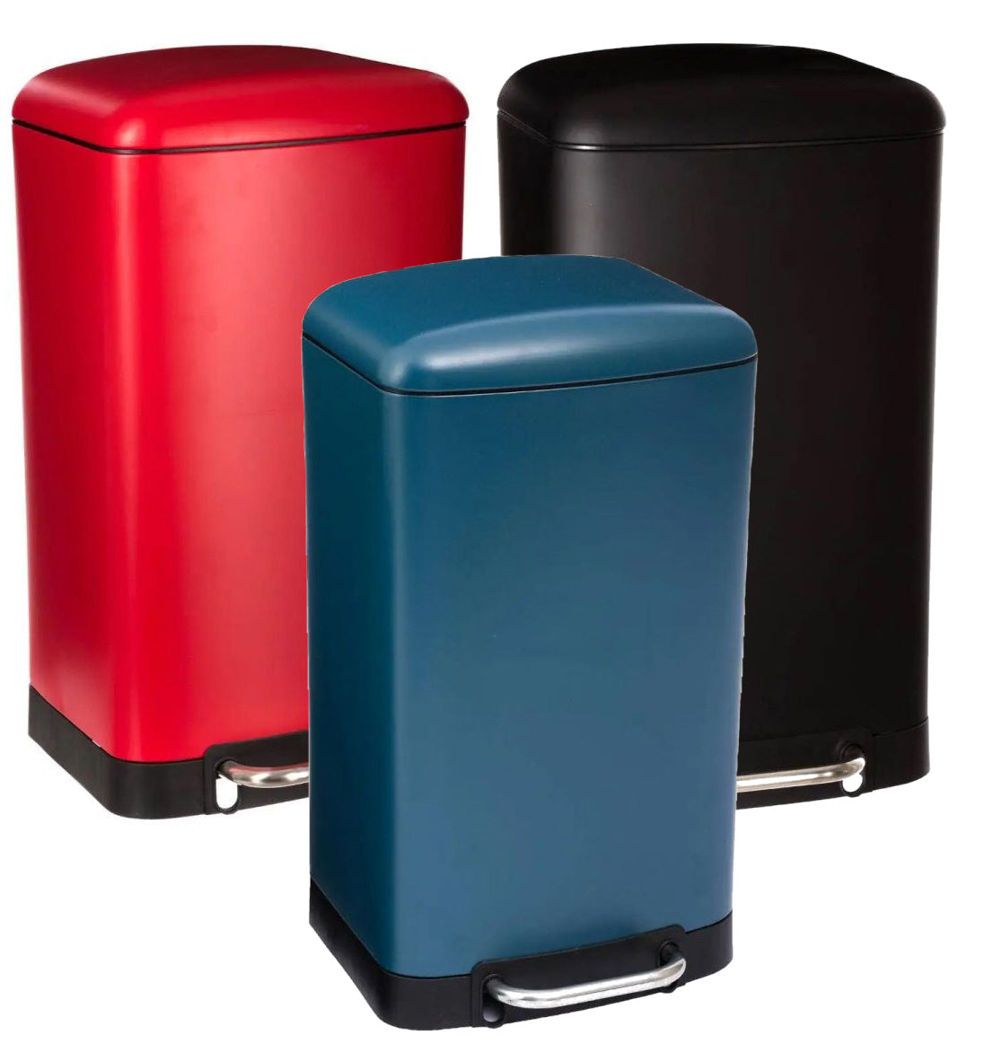 Corbeille à pédale / poubelle - 30 litres - Métal - Couleurs assorties