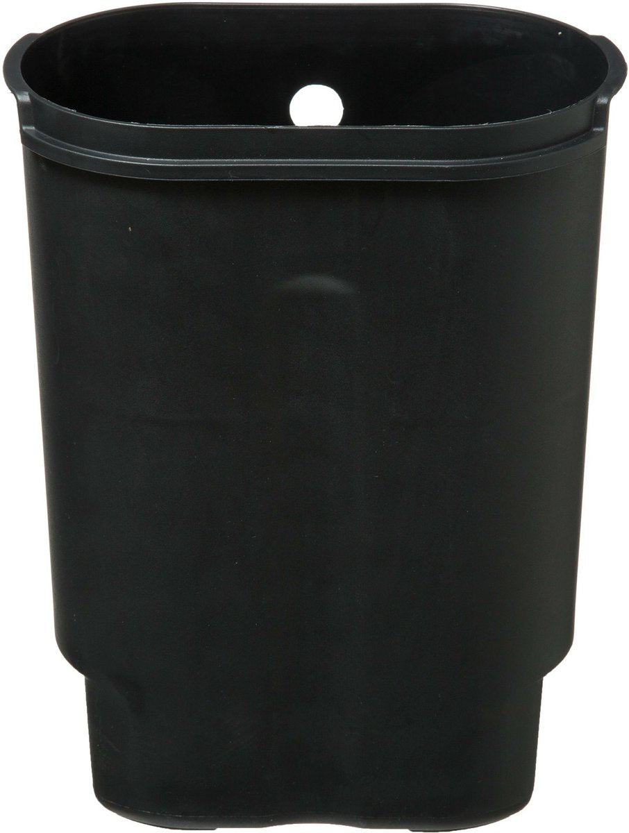 Mülleimer/Tretmülleimer schwarz Edelstahl Metall 6 Liter - 15x24x30 cm