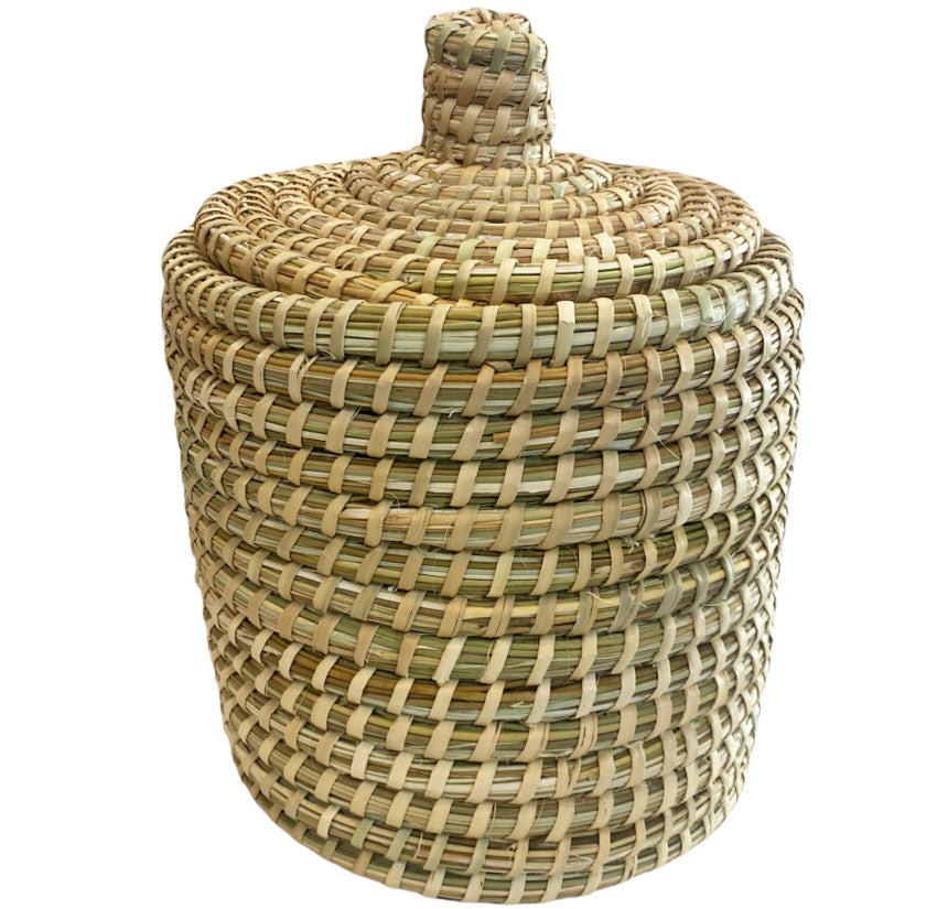 Panier en osier avec couvercle naturel
