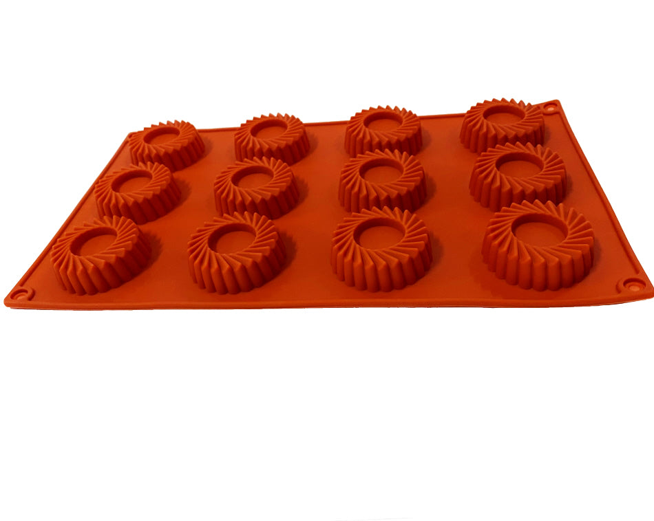 Tapis de cuisson en silicone avec 12 mini moules