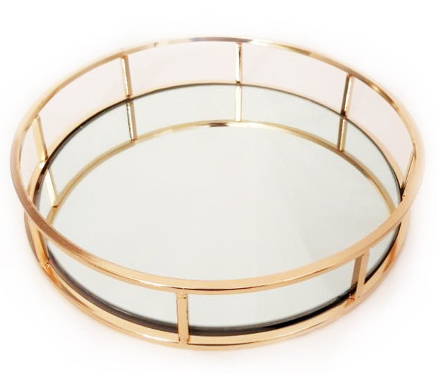 Round mirror tray