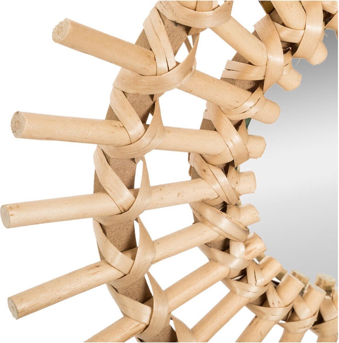 Rotan Set van 3 Spiegels - Ø 28 cm - Naturel