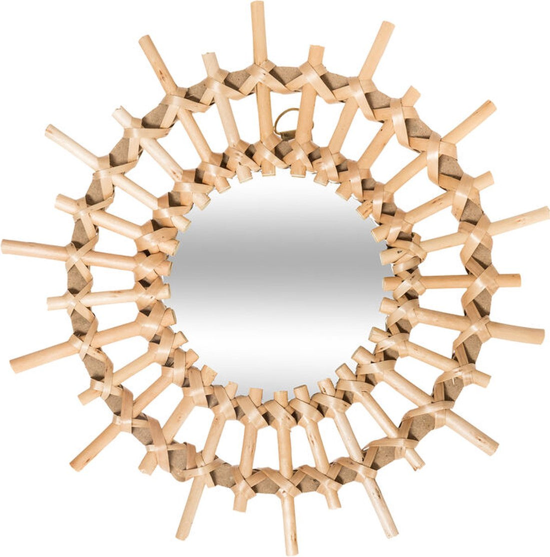 Rotan Set van 3 Spiegels - Ø 28 cm - Naturel