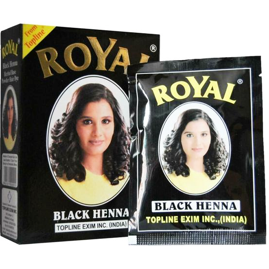 Royal Henna zwart – henna voor je haar, 6 zakjes van 60 gram
