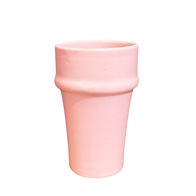 Rosa Keramikbecher – Handgefertigt | Ø8 cm x H12 cm
