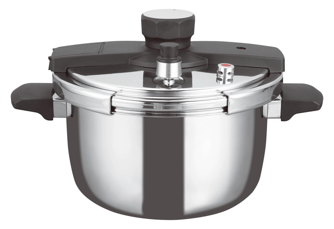 RVS snelkookpan voor inductie – 4,5, 6 of 8 liter, met veiligheidsklep