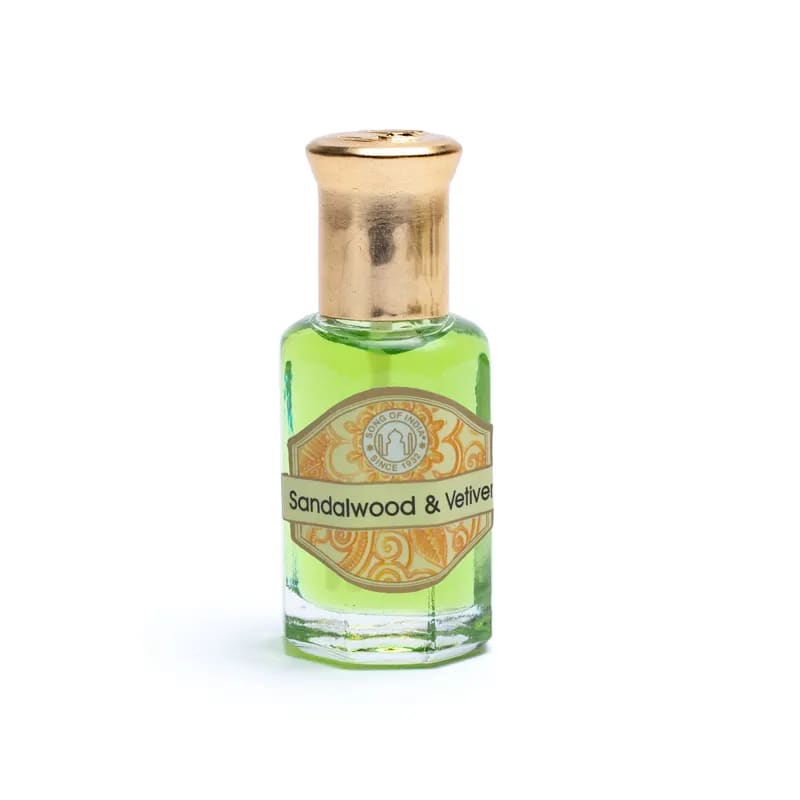Sandelhout & vetiver Ayurveda geurolie – natuurlijke aromaolie, 10 ml