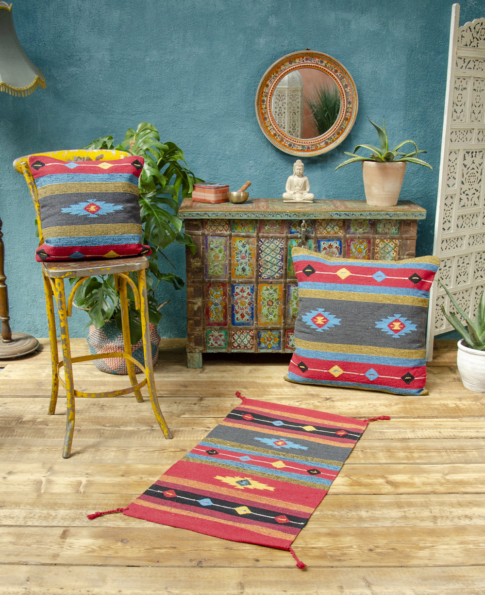 Sarkhan hand-woven kilim rug, 70 x 140 cm