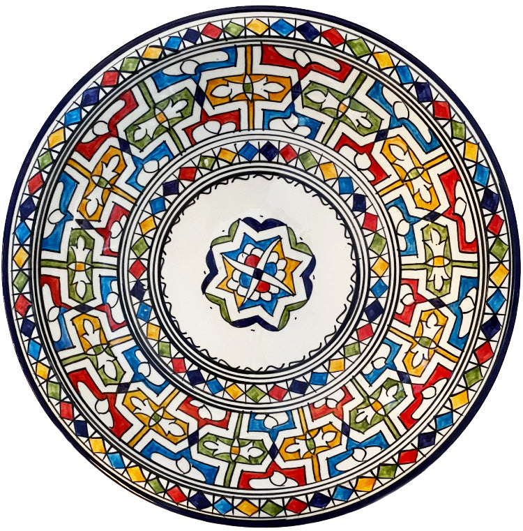 Plat marocain en céramique de Fès Ø35