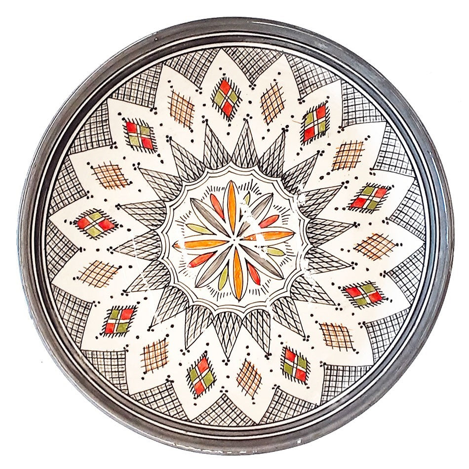 Moroccan pottery bowl grey Ø 35