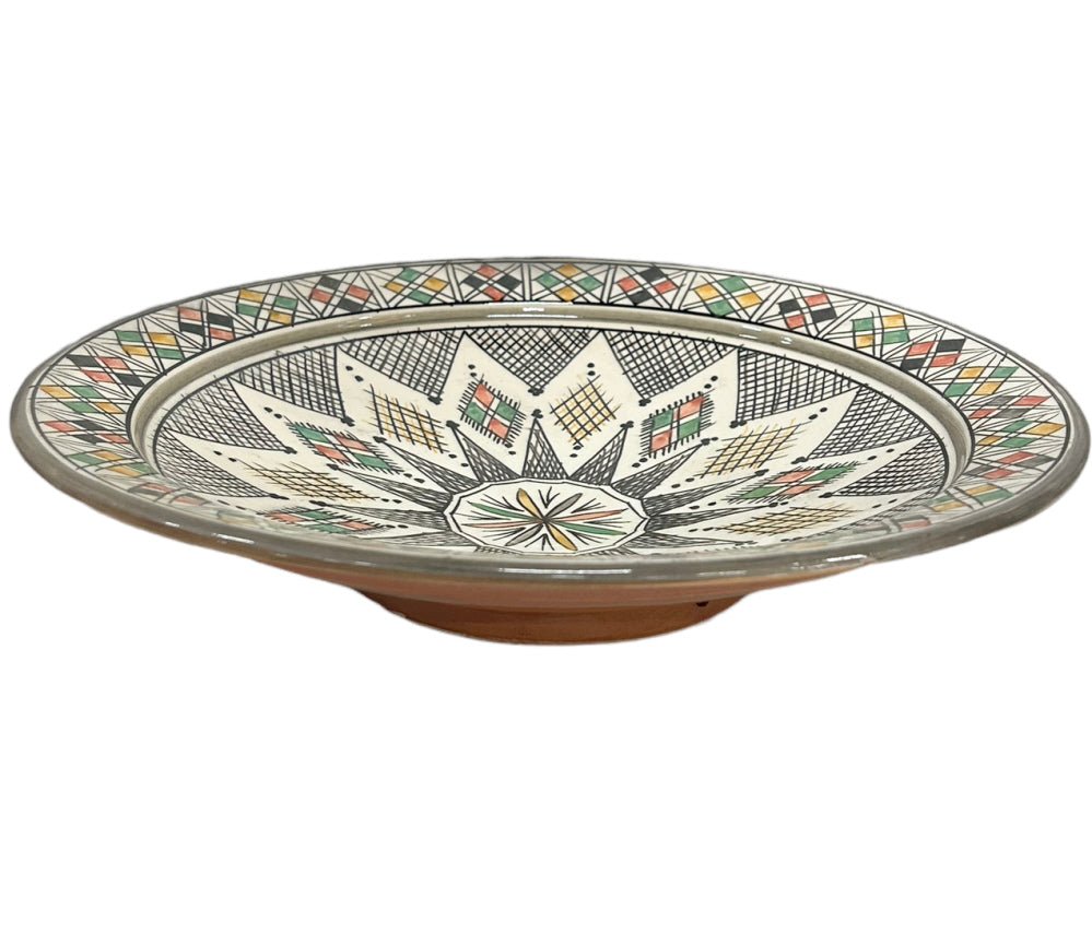 Handmade Moroccan pottery bowl grey Ø35
