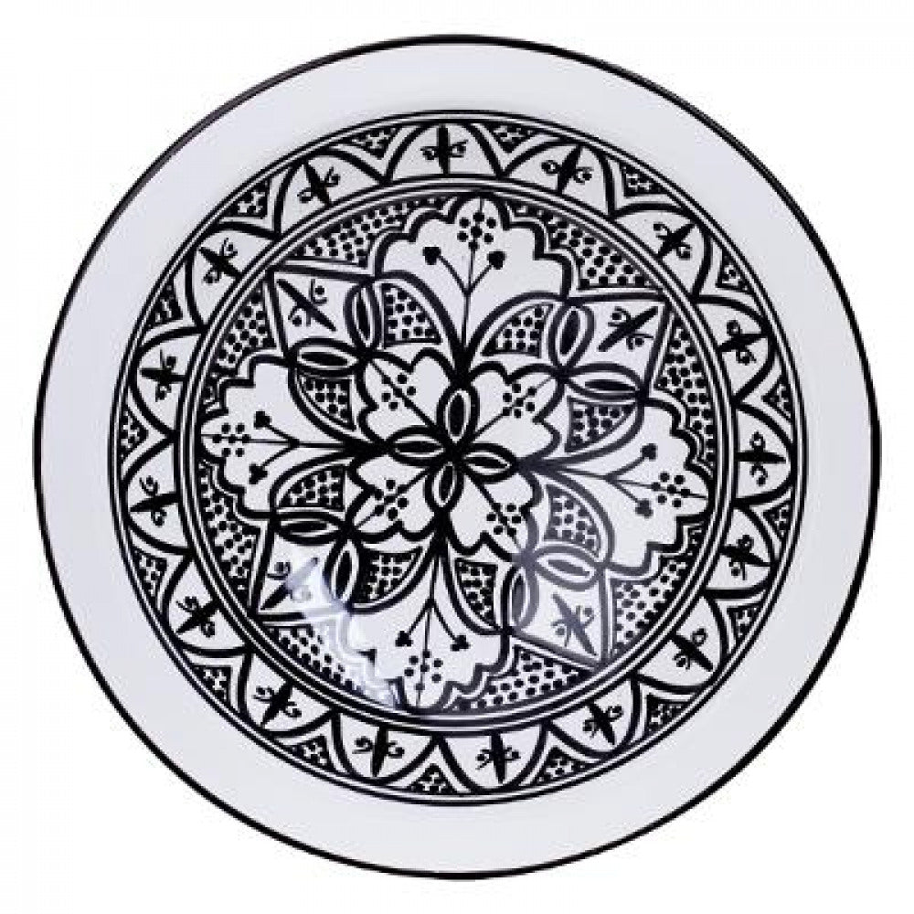 Plat en céramique marocain noir 33cm