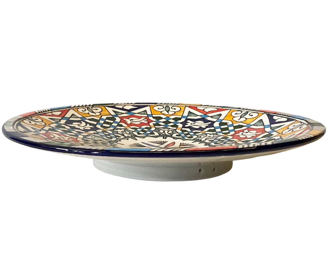 Plat en céramique peint à la main 35 cm