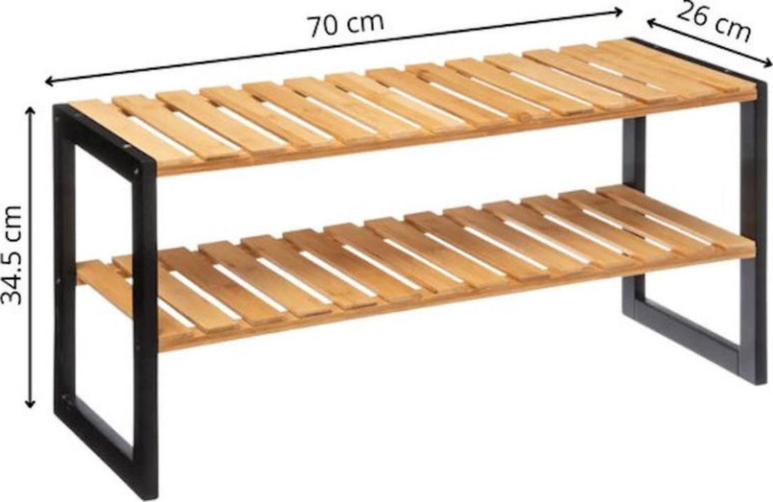 Five® Wooden Shoe Rack stackable - 167879 - Stackable & Durable