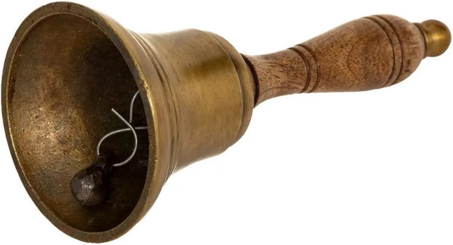 Tischglocke - Schulglocke - Glocke - Mango - braun 17 cm