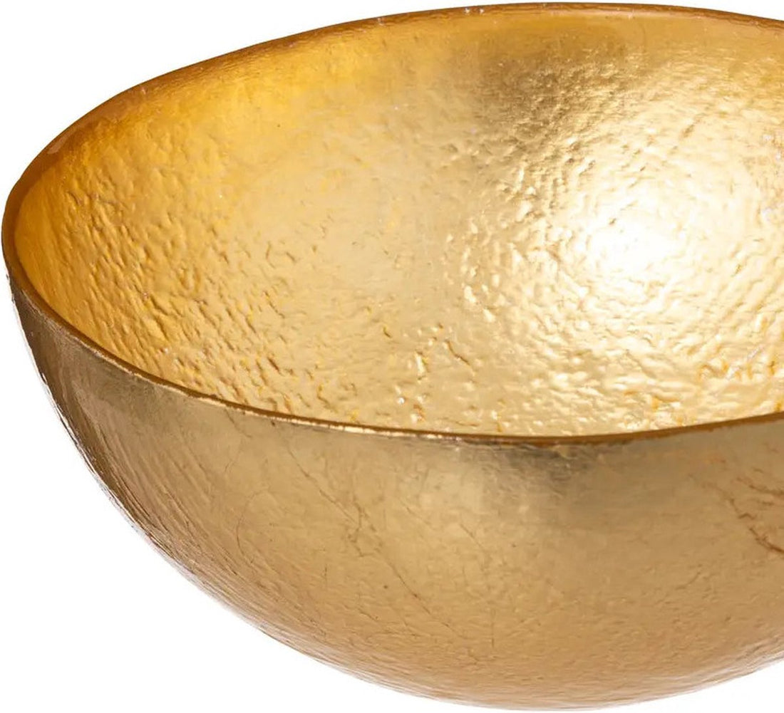Bowls/serving dishes - 4x - Athena - glass - D15 x H5 cm - gold