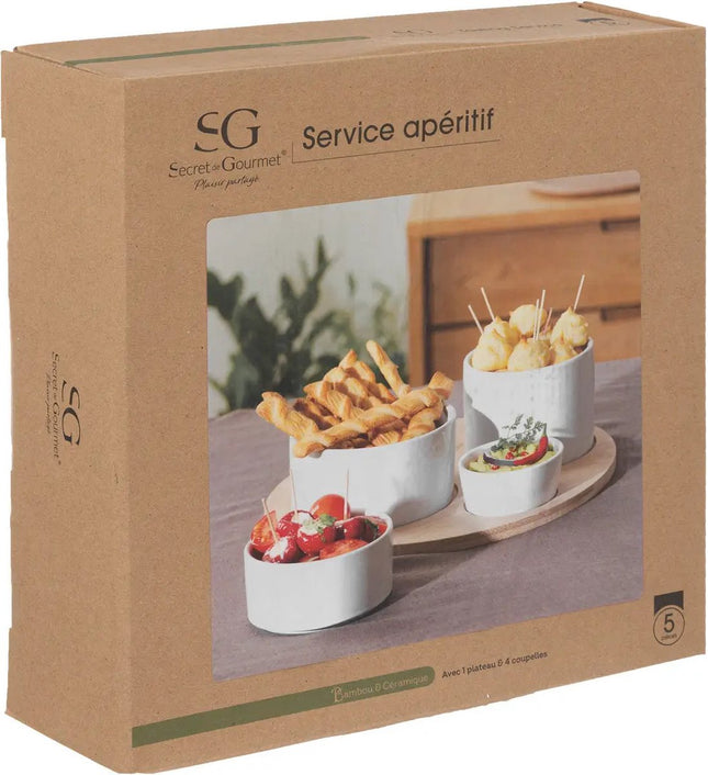 Serveerplank / borrelplank hapjes / saus / tapas