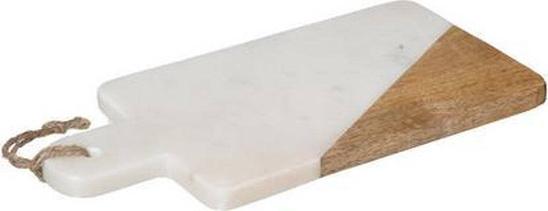 5Five snijplank van wit marmer en mangohout – serveerplank 30 x 15 cm – foto 2