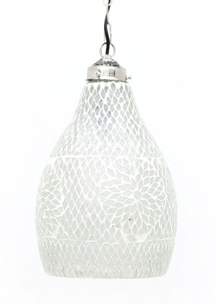 Mozaïek lamp transparant & wit Bohemian