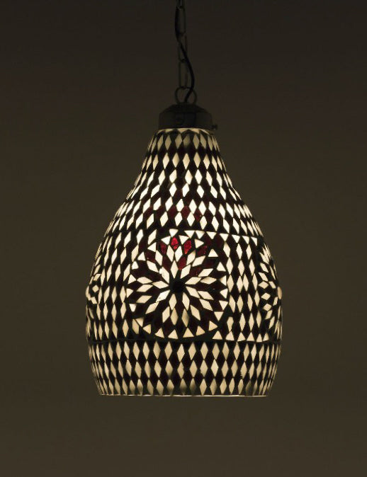 Black & white mosaic pendant lamp