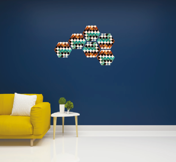 Dalles décoratives en plastique aspect mosaïque Taza