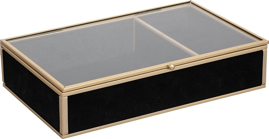 Glass jewelry box with velvet
