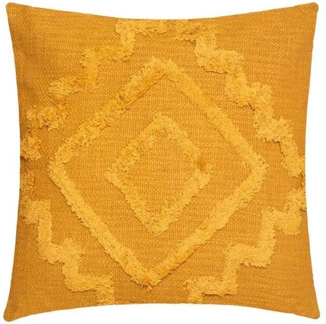 Inca sierkussen getuft – 40 x 40 cm, katoenen hoes, okergeel, blauw of ivoor – foto 6