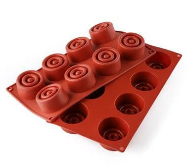 Silicone Baking Mold swirly cylinders