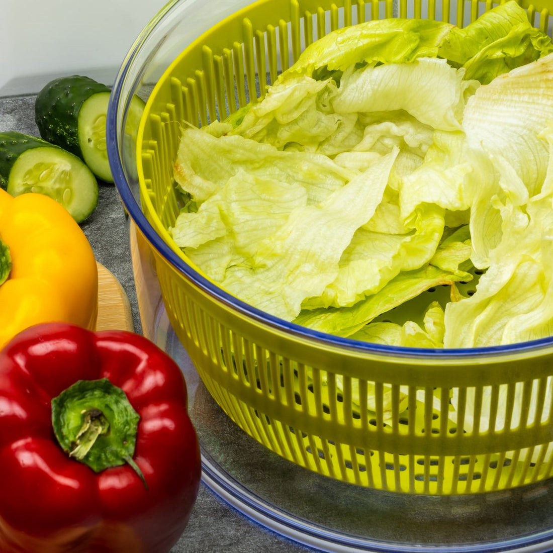 Kinghoff - Salad spinner - Lettuce strainer - green / white