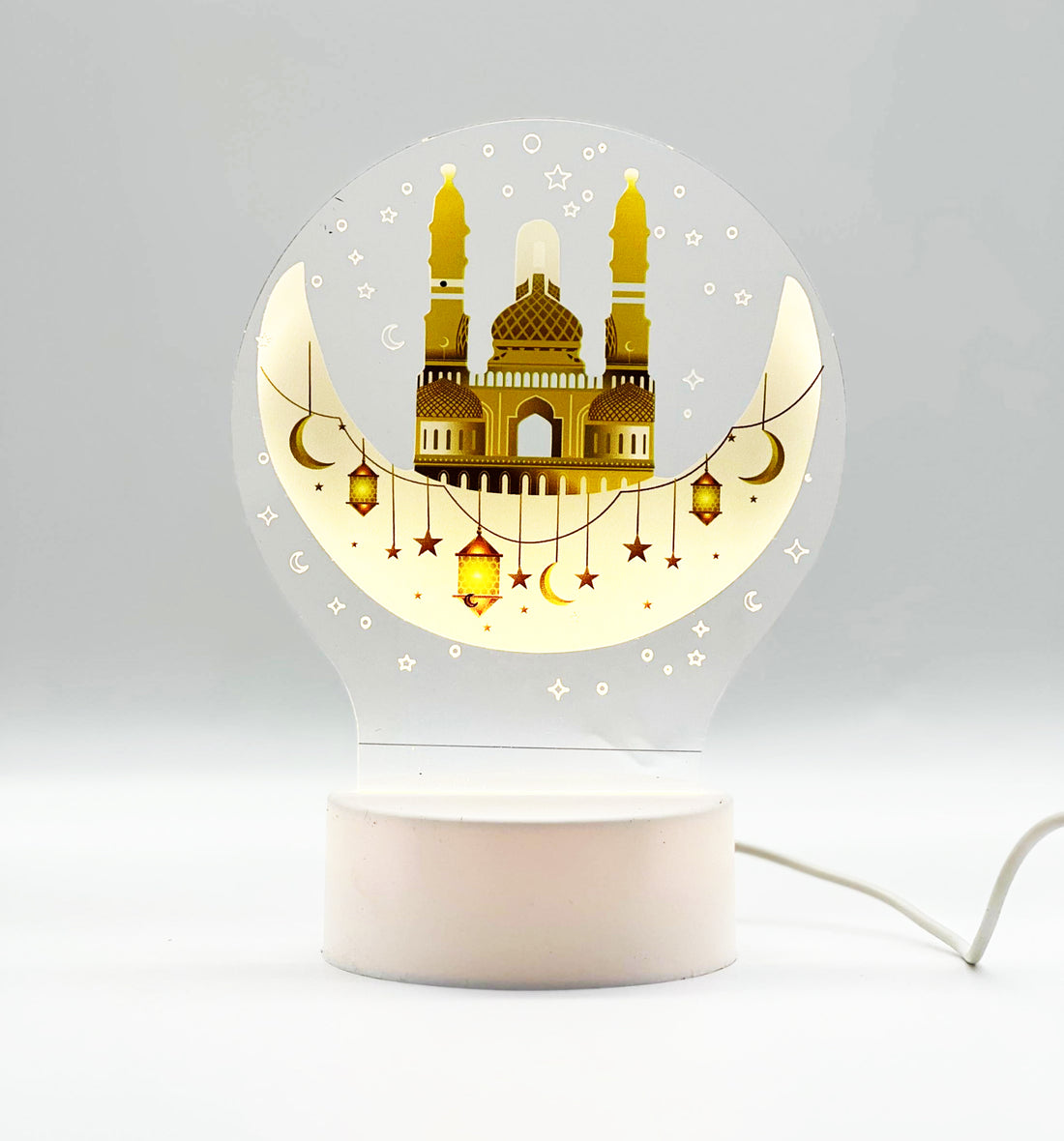 3D Lampe Mubarak Ramadan-LED-Lampe, Eid-Dekorationen