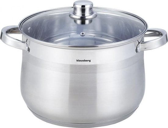 Klausberg 7164 soeppan 10,7 liter met deksel – RVS, Ø 26 cm, ook inductie