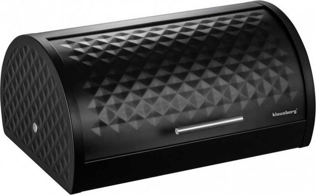 Klausberg stalen broodtrommel zwart Diamond – 38 x 28 x 18,5 cm