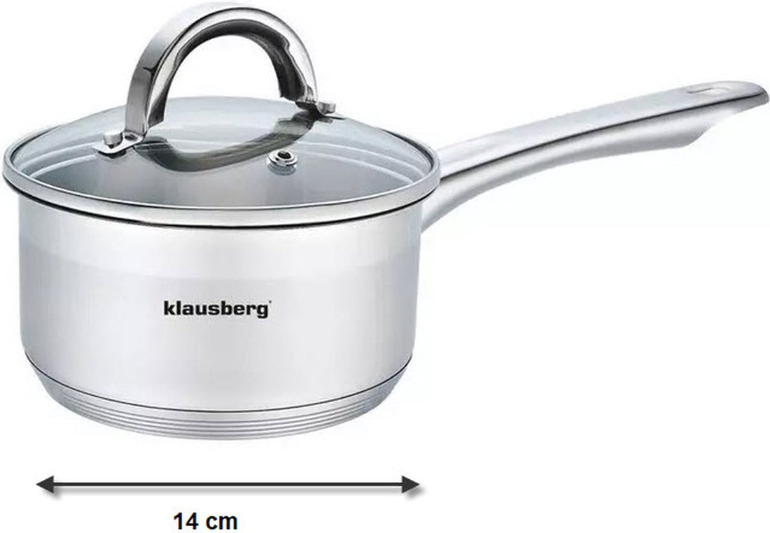 Klausberg kleine steelpan met deksel – sauspan Ø 14 cm, 1 liter, inductie – foto 2