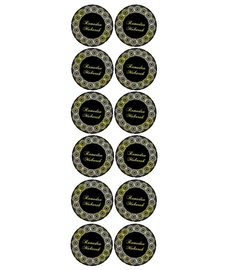 Ramadan Mubarak Stickers - Zwart-goud