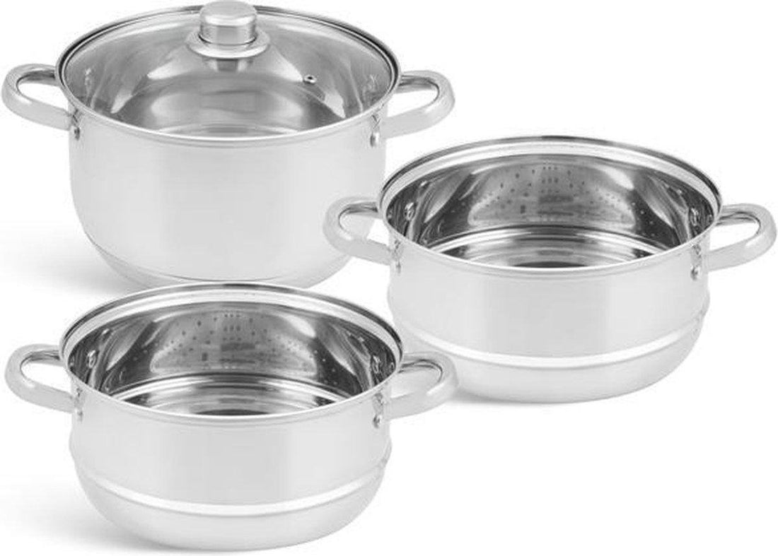 Edënbërg - Dampfgarer-Set - Ø 20 cm - 4-teilig - 9-lagiger Boden
