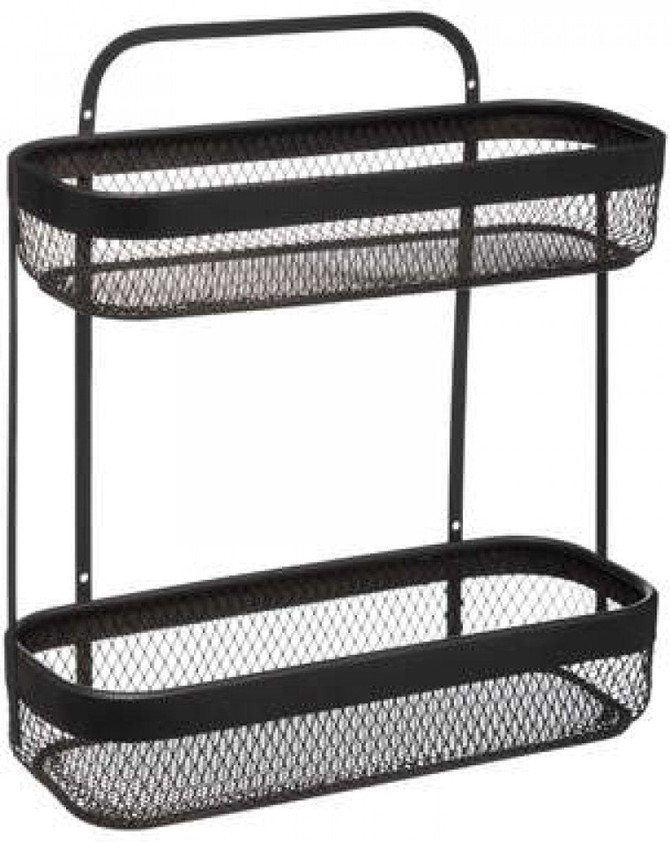 Black kitchen styling rack for mugs and spices