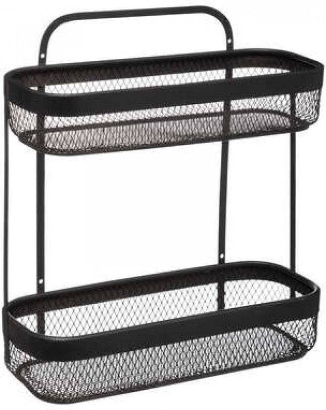 Étagère de cuisine noire pour tasses et épices