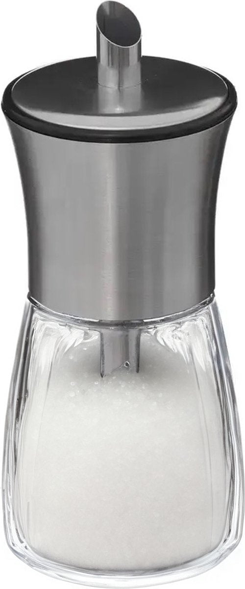 Sugar bowl glass/stainless steel - transparent/silver - 16 cm