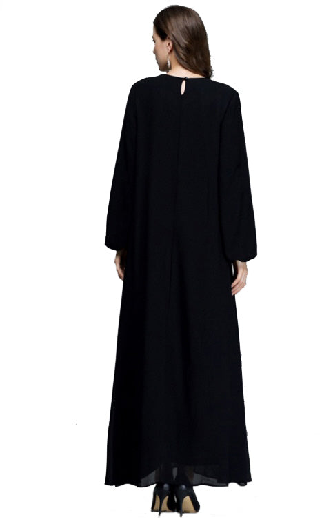 Abaya en dentelle mousseline
