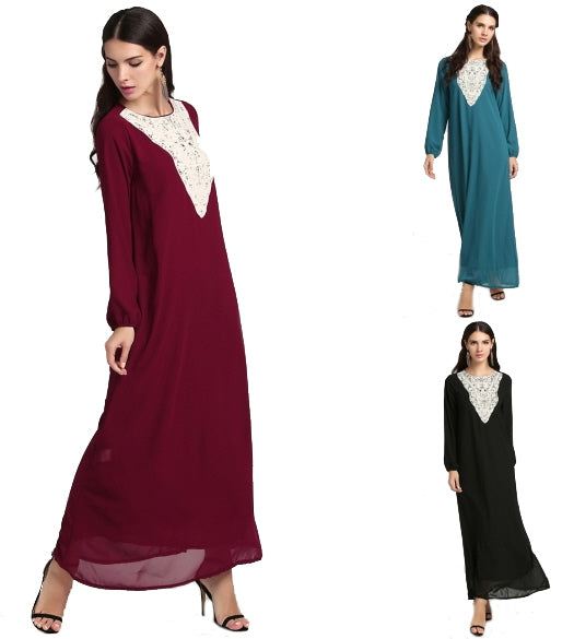 Abaya en dentelle mousseline