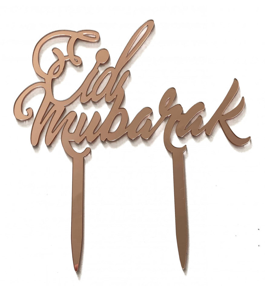 Eid Mubarak taartprikker – taarttopper in zilver, rosegoud of goud – foto 2