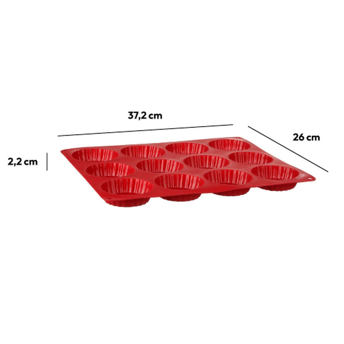 Silikon-Backformen 37,2 x 26 x 2,2 cm für 12 Törtchen