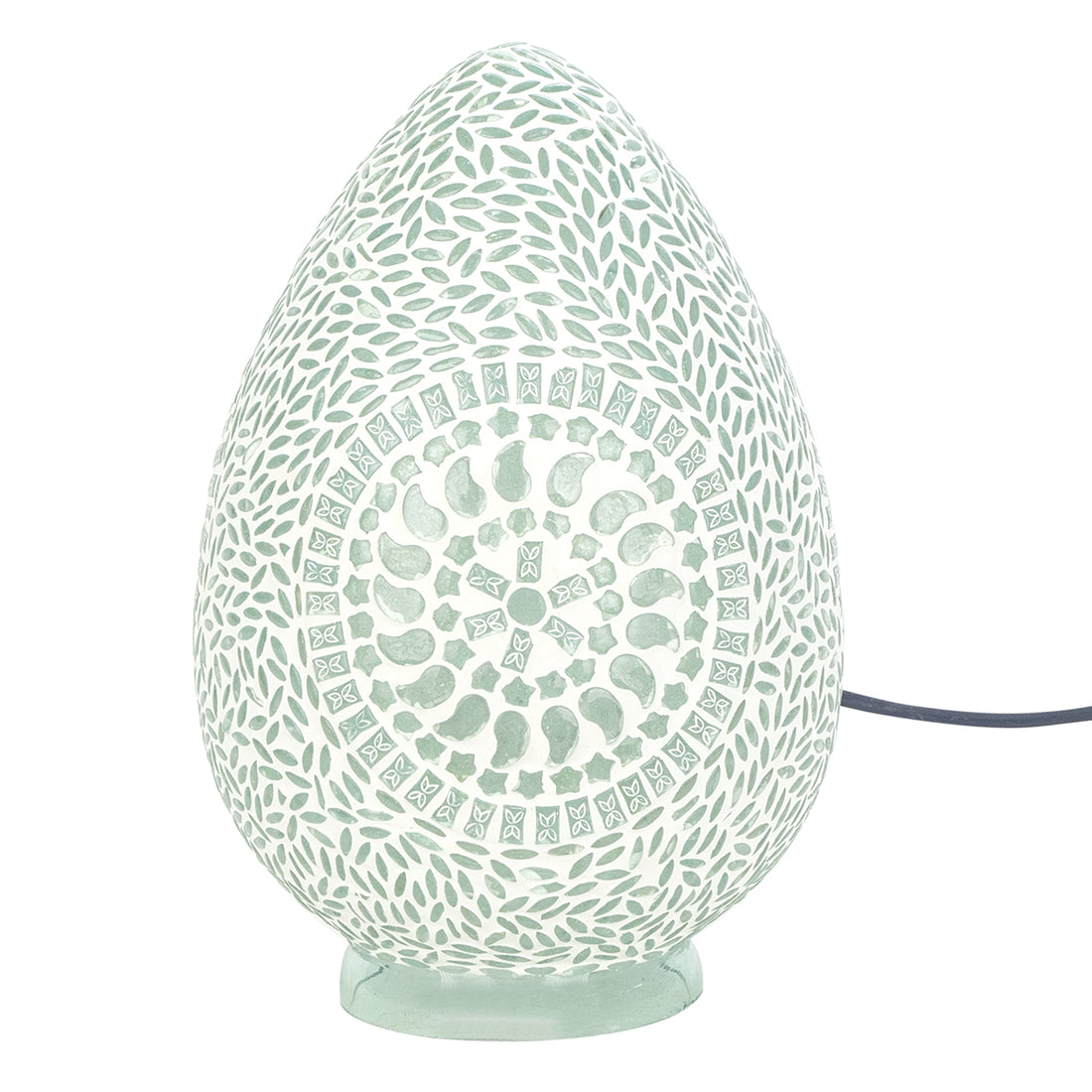 Table lamp glass mosaic white high 20x19x28cm.