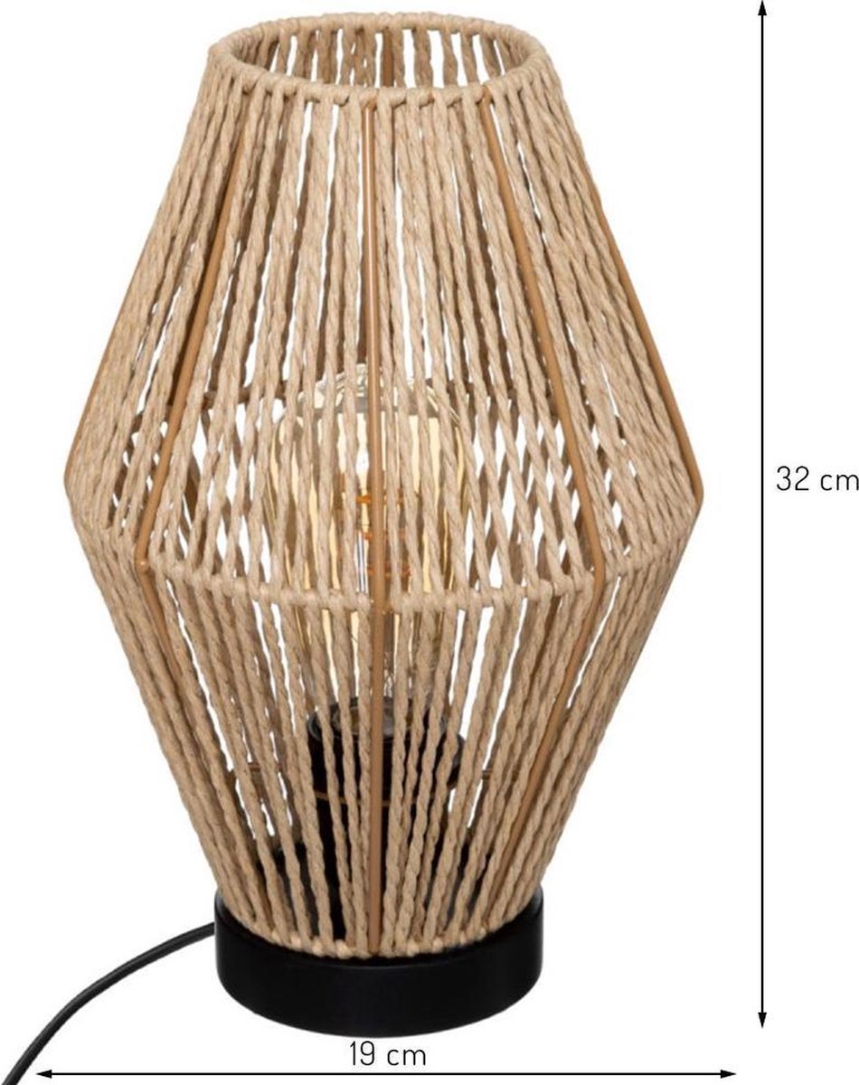 Atmosphera Zita tafellamp – lampenkap van papiertouw, beige, 32 cm – foto 2