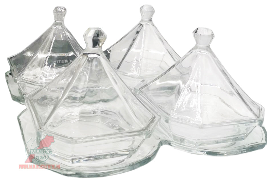 Mini-Tajines aus Glas – 4er-Set – Kristallglas
